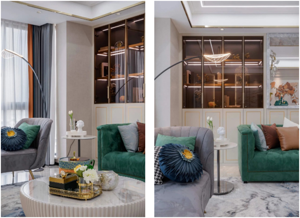 杭州轻奢风格大宅装修效果图 临江花园180方轻奢风装修案例客厅5.jpg