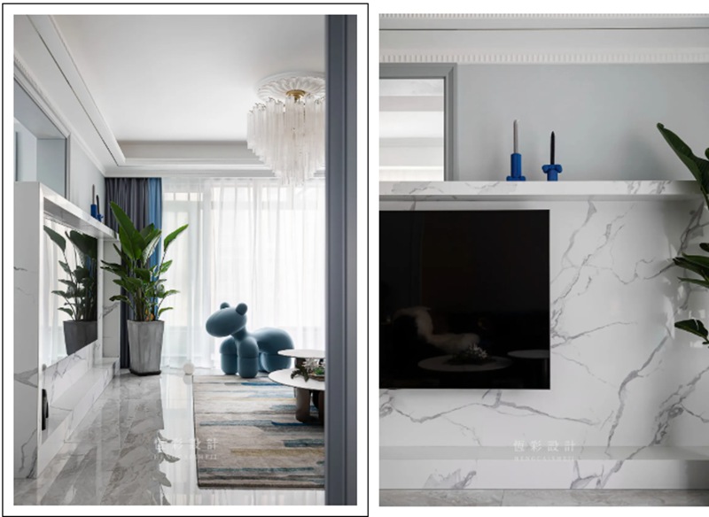 杭州全案设计140平米装修成现代轻奢风格金色时光装修案例