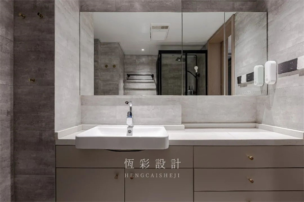 六合天寓130平米复古混搭三室两卫硬装21万设计师陆清华卫生间装修